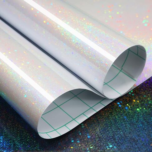 ReWallpaper Laminating Sheets Self Adhesive Holographic Laminate Sheets Rainbow Iridescent Holographic Film for Stickers Photos Journals Scrapbooks Laptop DIY Crafts Classroom Supplies 17.5in x 6.5ft in Kuwait