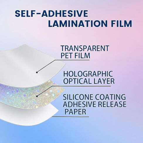 ReWallpaper Laminating Sheets Self Adhesive Holographic Laminate Sheets Rainbow Iridescent Holographic Film for Stickers Photos Journals Scrapbooks Laptop DIY Crafts Classroom Supplies 17.5in x 6.5ft in Kuwait