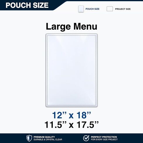 Apache Large Menu Laminating Pouches, 10 Mil, 50 Pack, 12" x 18" in Kuwait