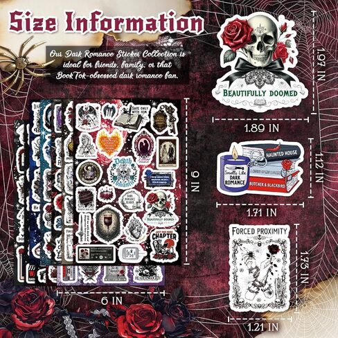 200PCS Dark Romance Book Stickers, Vinyl Spicy Romance Bookish Stickers for Adults, Journaling, Scrapbooking, Kindle & Laptop in Kuwait
