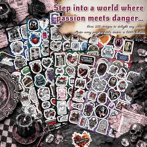 200PCS Dark Romance Book Stickers, Vinyl Spicy Romance Bookish Stickers for Adults, Journaling, Scrapbooking, Kindle & Laptop in Kuwait