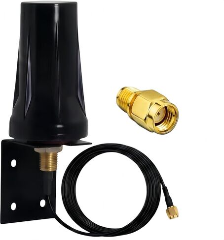 4G LTE 5G Sub-6 Outdoor Antenna 8dBi 600-6000MHz SMA Male High Gain Waterproof Wall Mount Omni-Directional for Verizon AT&T T-Mobile Router Gateway Modem Cellular Trail Camera with RP-SMA Adapter in Kuwait