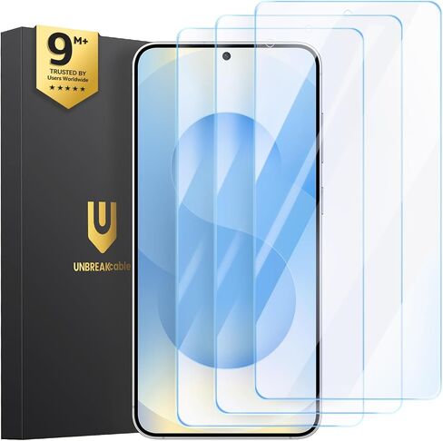 UNBREAKcable Screen Protector for Samsung Galaxy S25 + / S25 Plus, [3-Pack] [9H] [Fingerprint Friendly] [HD Clarity] [Anti-Scratch] [Bubble-Free] [Easy Installation] Tempered Glass 6.7 Inch in Kuwait