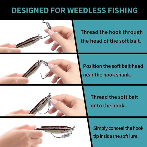 40pcs Weighted Swimbait Hooks Set with Box, EWG Fishing Soft Lures Hook in Kuwait