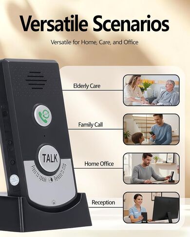 Intercoms Wireless for Home, Long Range Wireless Intercom System for Room to Room Communication, 2 Way Voice Intercom for Elderly, Seniors, and Kids in Kuwait