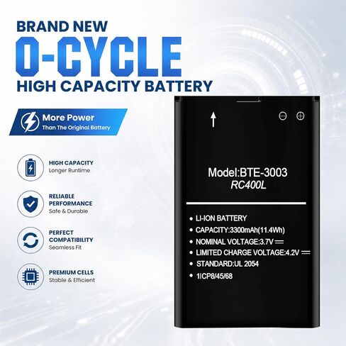 Battery for BTE-3003 RC400L, 2026 Upgrade High Capacity 3300mAh Li-Polymer Battery Replacement Compatible with RC400L Verizon Orbic Speed Mobile Hotspot in Kuwait