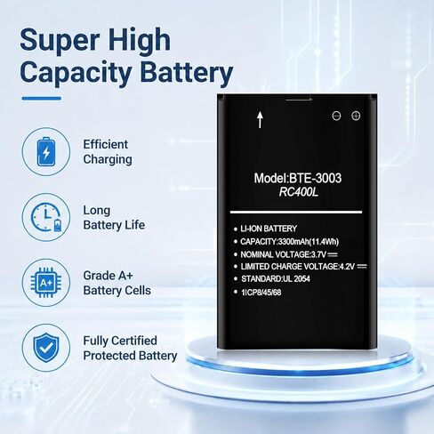 Battery for BTE-3003 RC400L, 2026 Upgrade High Capacity 3300mAh Li-Polymer Battery Replacement Compatible with RC400L Verizon Orbic Speed Mobile Hotspot in Kuwait