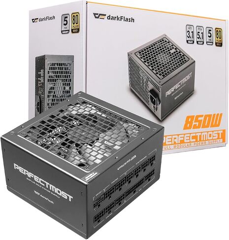 darkFlash PMT850 850W ATX 3.1 PCIe 5.1 80 Plus Gold Fully Modular PSU Black in Kuwait