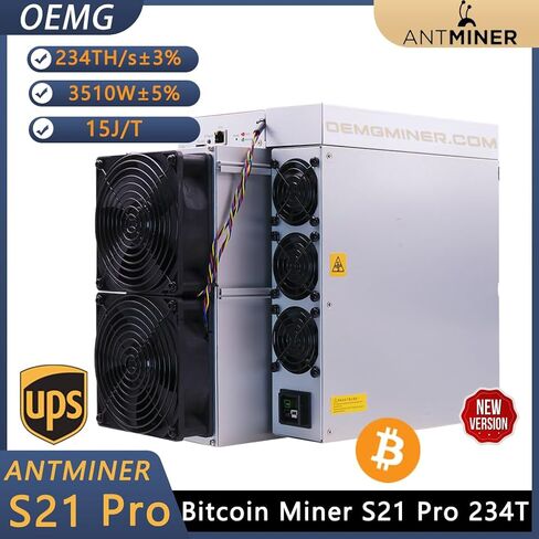 NEW Bitmain Antminer S21 Pro 234T 3510W 220V 15J/T BTC Bitcoin Miner ASIC Miner Crypto Miner Include Power Cord (S21 Pro 234T 3510W) in Kuwait
