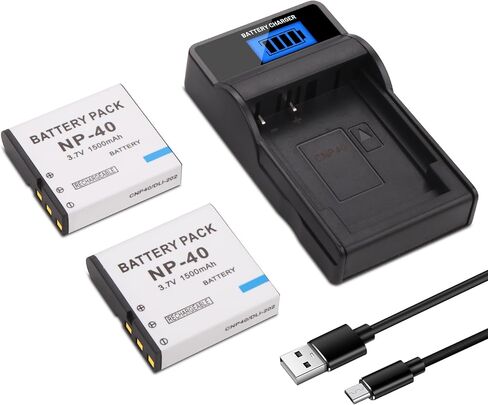 2X LB-060 NP-40 Battery + LCD Charger for Casio NP-40 for Kodak LB-060 in Saudi Arabia
