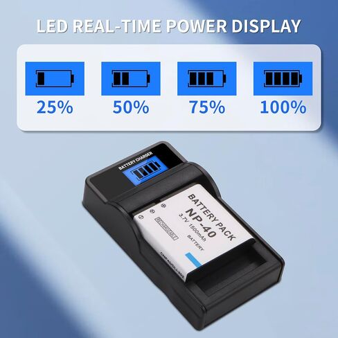 2X LB-060 NP-40 Battery + LCD Charger for Casio NP-40 for Kodak LB-060 in Saudi Arabia