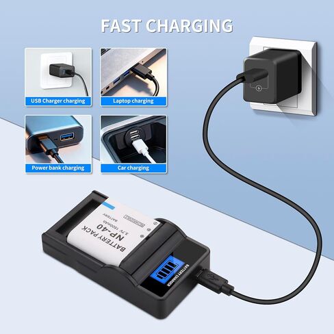2X LB-060 NP-40 Battery + LCD Charger for Casio NP-40 for Kodak LB-060 in Saudi Arabia