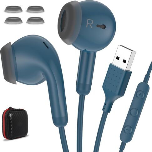 USB Earbuds for PC Laptop Computer with Mic Wired Headphones 7.5FT Pink in Saudi Arabia