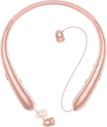 V5.3 Neckband Bluetooth Headphones, Retractable Headphone with CVC 8.0 Noise Cancelling Microphone, Lightweight Around the Neck Headphones for Business, Home Office, Gym in Kuwait