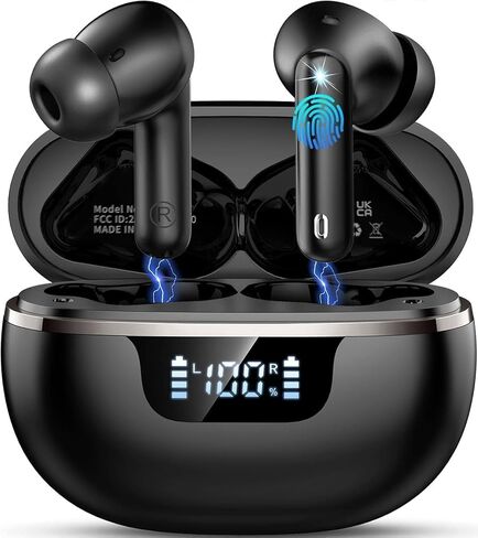 Jxrev 2026 Wireless Earbuds Bluetooth 5.4 Deep Bass Stereo Headphones in Kuwait