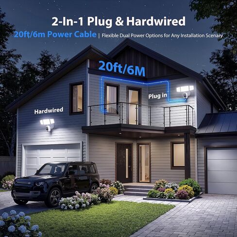 Onforu 2K Floodlight Camera Plug&Hardwired, Smart Security Camera Outdoor in Kuwait