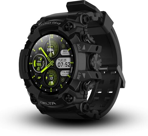 ALPHAGEAR Delta Smartwatch for Men, Tactical Rugged Smart Watch, IP69K Water + Dust Resistant, 380mAh 21-Day Battery, Bluetooth Calling, Operates -15F to 140F, for Android iPhone, Dark Night in Kuwait