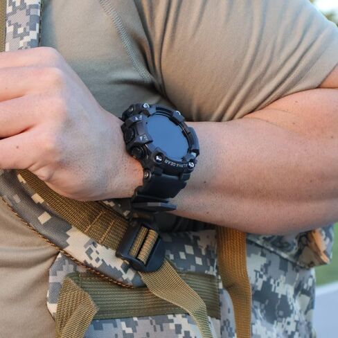 ALPHAGEAR Delta Smartwatch for Men, Tactical Rugged Smart Watch, IP69K Water + Dust Resistant, 380mAh 21-Day Battery, Bluetooth Calling, Operates -15F to 140F, for Android iPhone, Dark Night in Kuwait