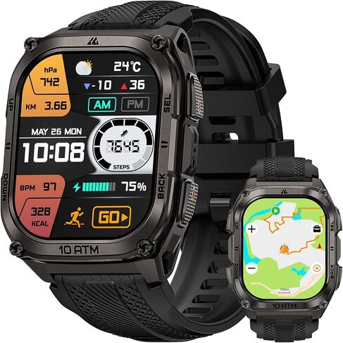 KOSPET Tank M4 Smart Watch Rugged, GPS & Offline Maps, 10 ATM Waterproof in Kuwait