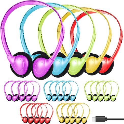5 Pack USB Type C Headphones Bulk for Classroom Kids,Wired USB C in Kuwait