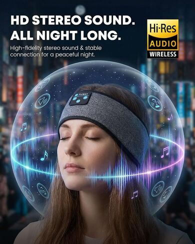 Sleep Headphones Bluetooth Headband,Sleeping Headphones Sports Headband, Long Time Play Sleeping Headsets with Built in Speakers Perfect for Workout,Running,Yoga in Kuwait