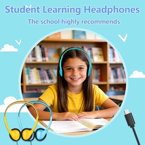 5 Pack USB Type C Headphones Bulk for Classroom Kids,Wired USB C in Kuwait