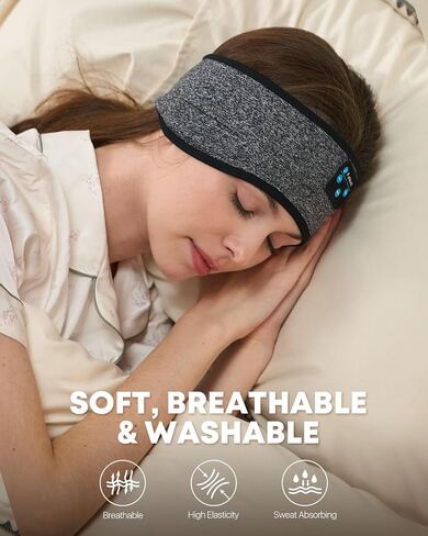 Sleep Headphones Bluetooth Headband,Sleeping Headphones Sports Headband, Long Time Play Sleeping Headsets with Built in Speakers Perfect for Workout,Running,Yoga in Kuwait