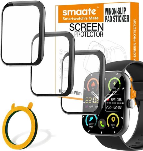 3D Screen protectors Compatible with zakotu Y66 1.96 inches smartwatch, 3 Piece, Full Coverage, Anti-shatter, 3DY66P06 in Kuwait