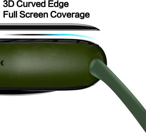 Compatible with Mingdaln Smart Watch Screen Protector, Lamshaw 3D Full Coverage PET Screen Protector Film Compatible with Mingdaln Smart Watch 1.85“ (Black-3Pack) in Kuwait