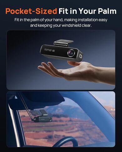 70mai 4K Dash Cam Front and Rear for Cars, STARVIS 2 IMX678 Super Night Vision & F1.7 Aperture, Dual HDR, Support 4G LTE & 5GHz Wi-Fi, Built-in 128GB eMMC, GPS, Voice Control, Parking Monitor (M800) in Kuwait