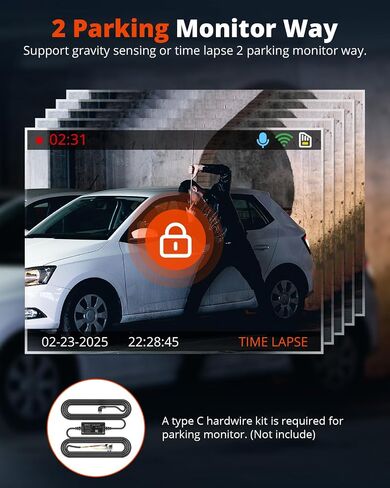 Wireless Dash Cam Front and Rear 2K, WiFi APP Dash Camera for Cars with 1.5'' Screen, Mini Dashcam Front and Back Support G-Sensor/Time Lapse 2 Kinds Parking Monitor in Kuwait