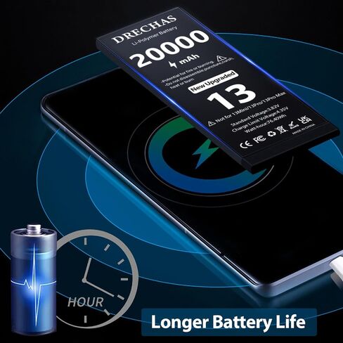 [20000mAh]Battery for iPhone 13, Upgraded High Capacity 0 Cycle Li-Polymer Replacement Battery for iPhone 13 Models A2482, A2631, A2633, A2634, A2635 with Complete Professional Repair Tool Kit in Kuwait