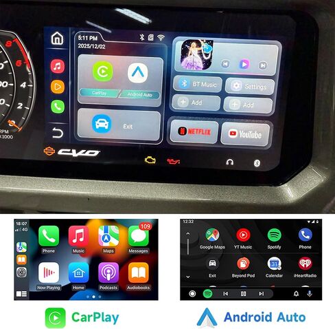 Wireless Android Auto & CarPlay AI Box for Harley 2024–2025 Road Glide, Street Glide & CVO/ST, Adds Android Support to Factory System, Plug & Play in Kuwait