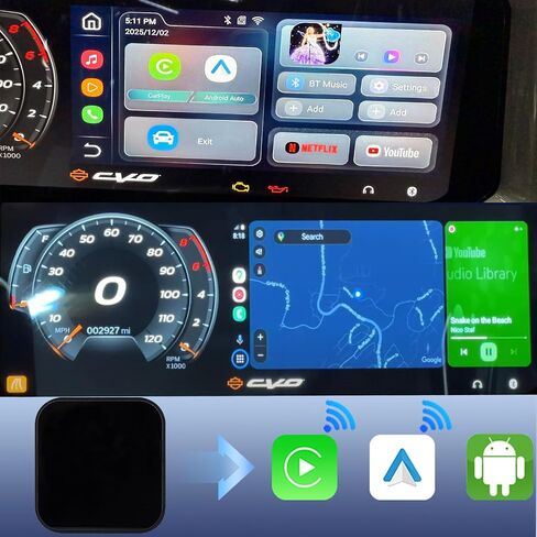 Wireless Android Auto & CarPlay AI Box for Harley 2024–2025 Road Glide, Street Glide & CVO/ST, Adds Android Support to Factory System, Plug & Play in Kuwait