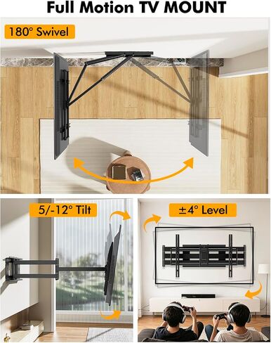 Heavy Duty XXL Long Arm TV Wall Mount for 55-120 inch Extra Large TVs in Kuwait