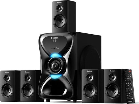 Bobtot 5.1 Home Theater Sound System Wireless Rear Satellite Speakers in Kuwait
