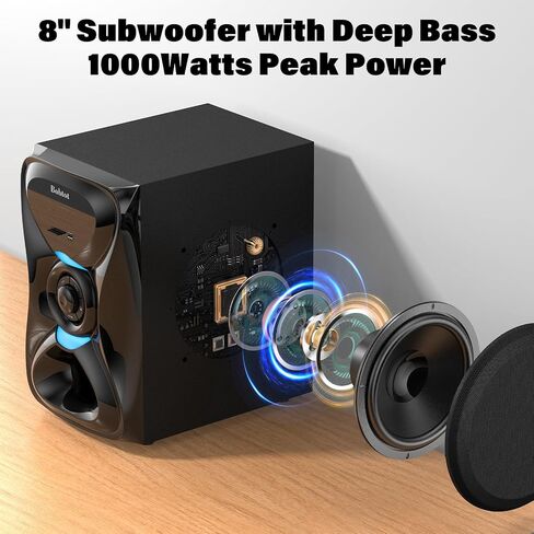 Bobtot 5.1 Home Theater Sound System Wireless Rear Satellite Speakers in Kuwait