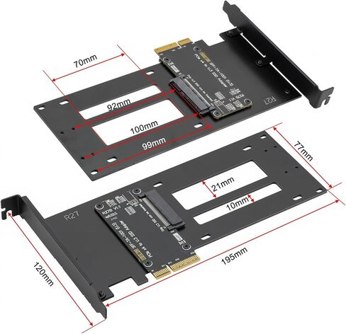 PCIe 4.0 x4 to U.3 NVMe Adapter Card for 2.5" U.3 SFF-TA-1001 SSD Only, Supports PCIe 4.0/3.0 x4/x8/x16, Full-Height Bracket Included in Kuwait