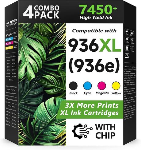 936XL 936 Ink Cartridges for HP Printers for HP Ink 936 XL 4 Pack With Chip in Saudi Arabia