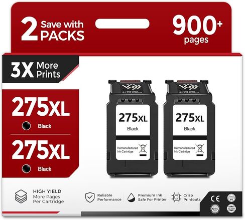 275XL Black Ink Cartridges (2 Pack) Replacement for Canon PG 275 XL PG275XL in Kuwait