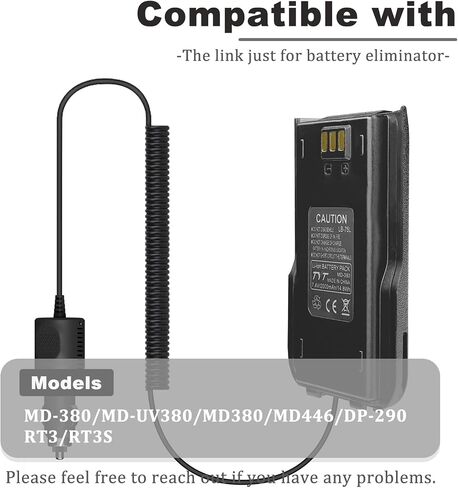 MD-380 Battery Eliminator Car Charger 12-24V for MD-380 GPS Radio Replacement for MD-380UV Two Way Radio Battery in Saudi Arabia