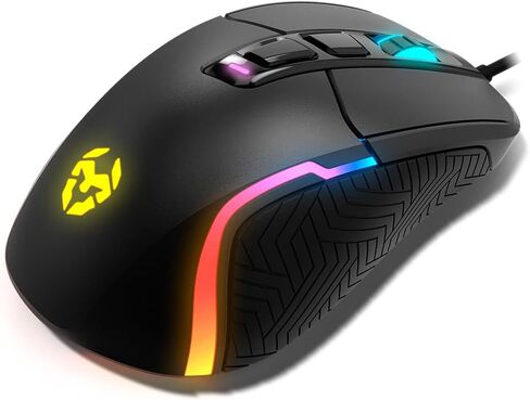 KROM Kick Gaming Mouse -NXKROMKICK- RGB Rainbow, PixArt Optical Sensor 3327 up to 12000 dpi, 6 DPI Levels (800-6200), Advanced Software, Black in Saudi Arabia