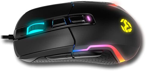 KROM Kick Gaming Mouse -NXKROMKICK- RGB Rainbow, PixArt Optical Sensor 3327 up to 12000 dpi, 6 DPI Levels (800-6200), Advanced Software, Black in Saudi Arabia