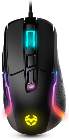 KROM Kick Gaming Mouse -NXKROMKICK- RGB Rainbow, PixArt Optical Sensor 3327 up to 12000 dpi, 6 DPI Levels (800-6200), Advanced Software, Black in Saudi Arabia