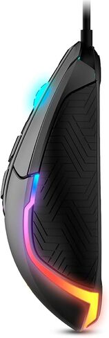 KROM Kick Gaming Mouse -NXKROMKICK- RGB Rainbow, PixArt Optical Sensor 3327 up to 12000 dpi, 6 DPI Levels (800-6200), Advanced Software, Black in Saudi Arabia