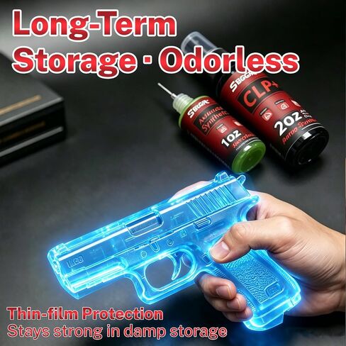 CLP Gun Oil Cleaner & Lubricant Kit - Universal Gun Cleaning Set with 2oz Spray & 1oz Needle Oiler, Synthetic Rust Preventative Solvent for Handgun, Pistol, Rifle, Shotgun, 50 Patches & 10 Swab in Kuwait