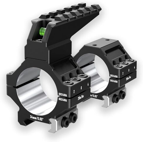 DISCOVERYOPT Heavy Duty Scope Rings-7075 Aluminum Precision Lapped Picatinny Mount with Bubble Level, Picatinny Rail, for Rifle Scope Mounting in Kuwait