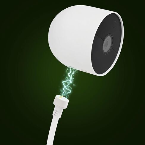 2Pack Camera Power Cord with Adapter for Google Nest Cam Outdoor or Indoor, Battery-2nd, 25ft/7.5m Flat Charging Cable for Nest Camera Waterproof Camera Charger Provide Continuous Power Supply - White in Kuwait