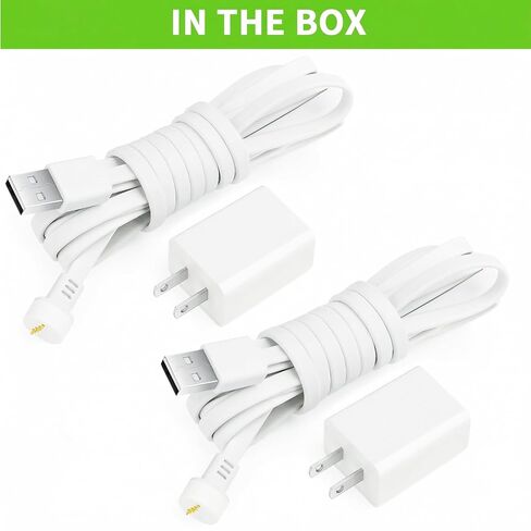 2Pack Camera Power Cord with Adapter for Google Nest Cam Outdoor or Indoor, Battery-2nd, 25ft/7.5m Flat Charging Cable for Nest Camera Waterproof Camera Charger Provide Continuous Power Supply - White in Kuwait