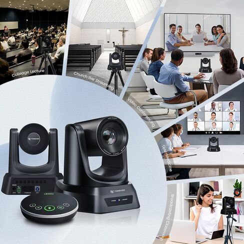 TONGVEO Wireless AI PTZ 20X Camera System with Auto Tracking Built-in Receiver & Bluetooth Speakerphone, 5.8GHz 1080P 60fps Conference Camera for Church Zoom, OBS Meetings in Saudi Arabia